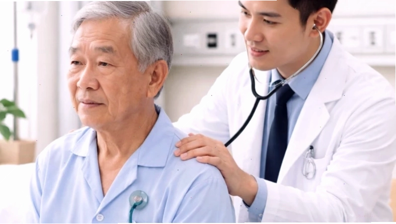 Bác sĩ tiến hành nghe phổi theo đường zích-zắc từ đỉnh phổi xuống đáy phổi