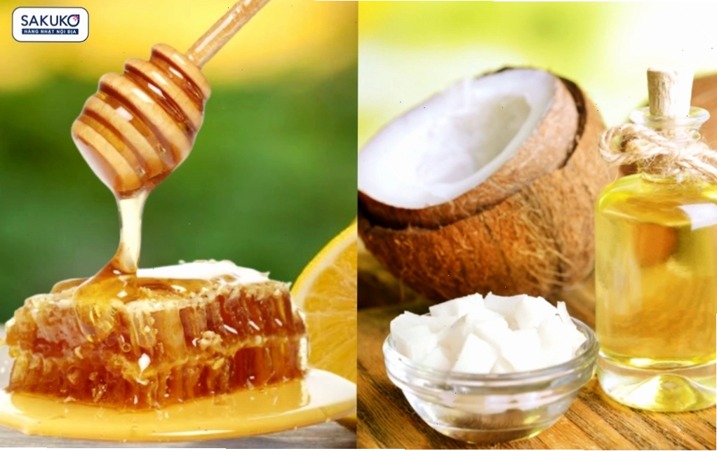 Cả mật ong và dầu dừa đều chứa lượng lớn vitamin E