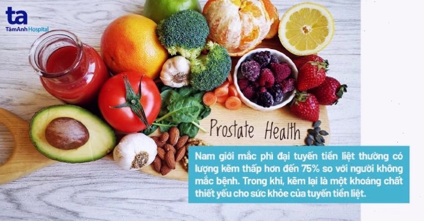 Các nhóm thực phẩm khuyến khích nên dùng cho bệnh nhân phì đại tiền liệt tuyến