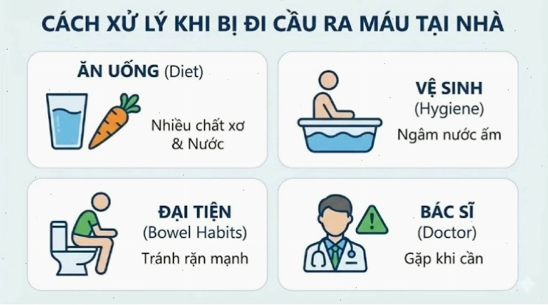 Cách xử lý khi bị đi cầu ra máu tại nhà