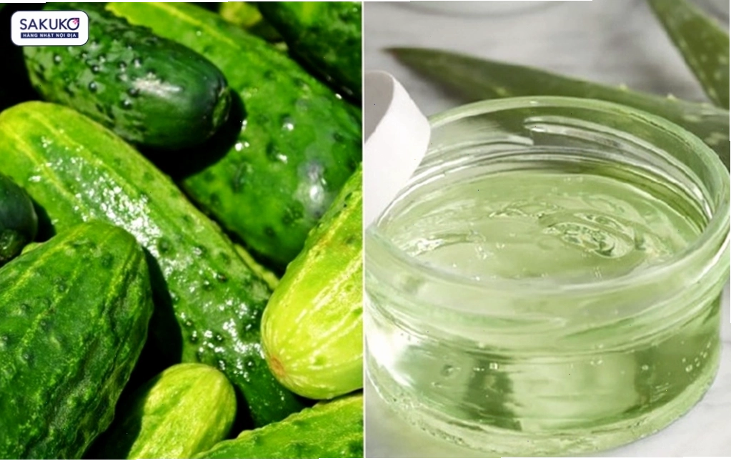 Dưa chuột và nha đam chứa nhiều vitamin có khả năng cấp ẩm tốt