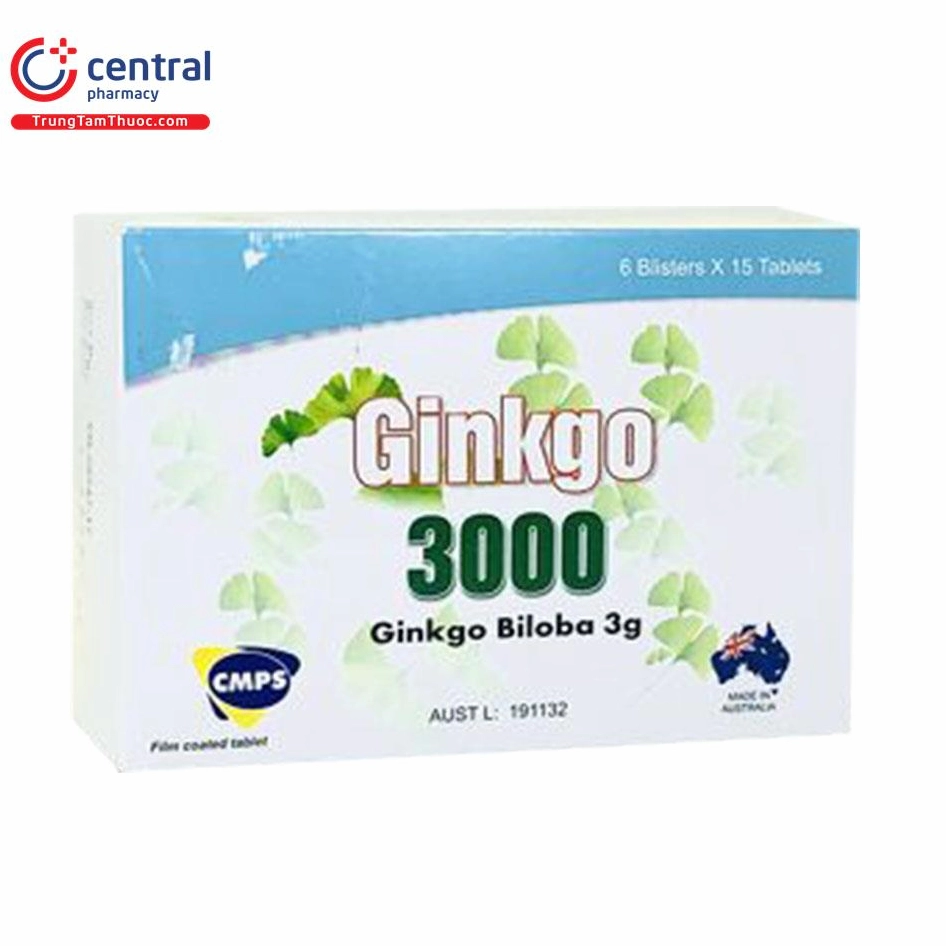 Giải đáp thắc mắc Ginkgo biloba Ginkgo 3000 60mg trị bệnh gì hiệu quả
