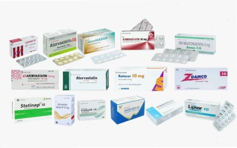 Hình ảnh các loại thuốc thuộc nhóm statin như Atorvastatin 10mg