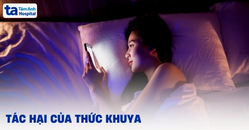 Hình ảnh minh họa về những tác hại nguy hiểm của việc thức khuya thường xuyên