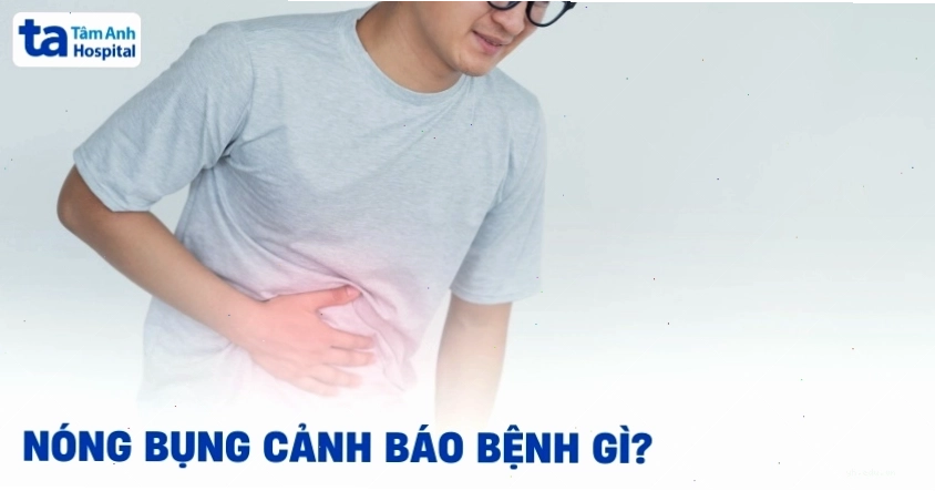 Hình ảnh minh họa vị trí nóng rát khó chịu ở vùng bụng