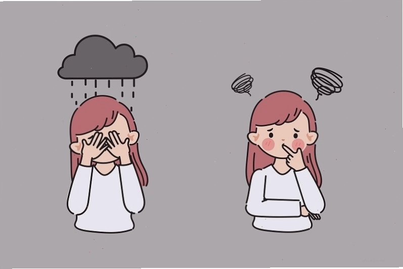 Hình ảnh mô tả một người đang lo âu và suy nghĩ quá mức về các vấn đề trong tương lai