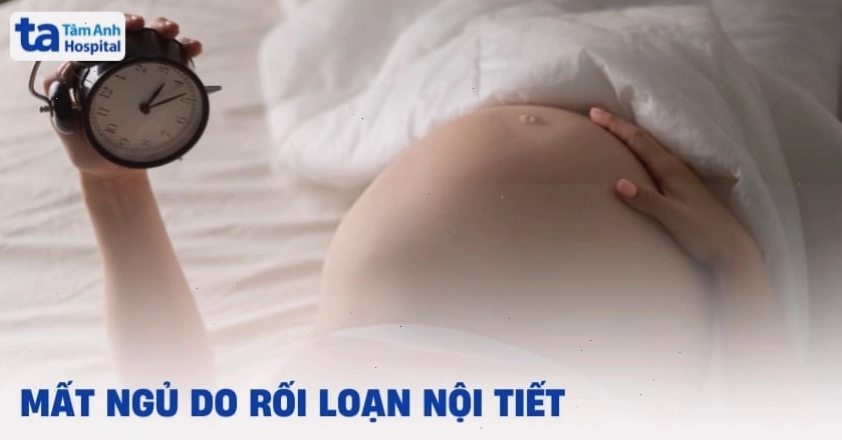 Minh họa tình trạng mất ngủ do rối loạn nội tiết gây ảnh hưởng làn da
