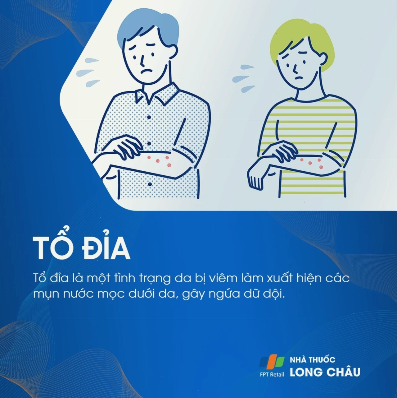 Mô tả tình trạng viêm da tổ đỉa với các mụn nước li ti