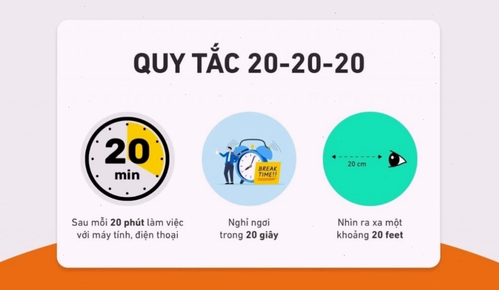 Nghỉ ngơi mắt đúng cách theo quy tắc 20 20 20 giúp giảm mỏi mệt