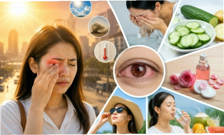 Người dân thực hiện các biện pháp bảo vệ đôi mắt khỏi tác hại môi trường