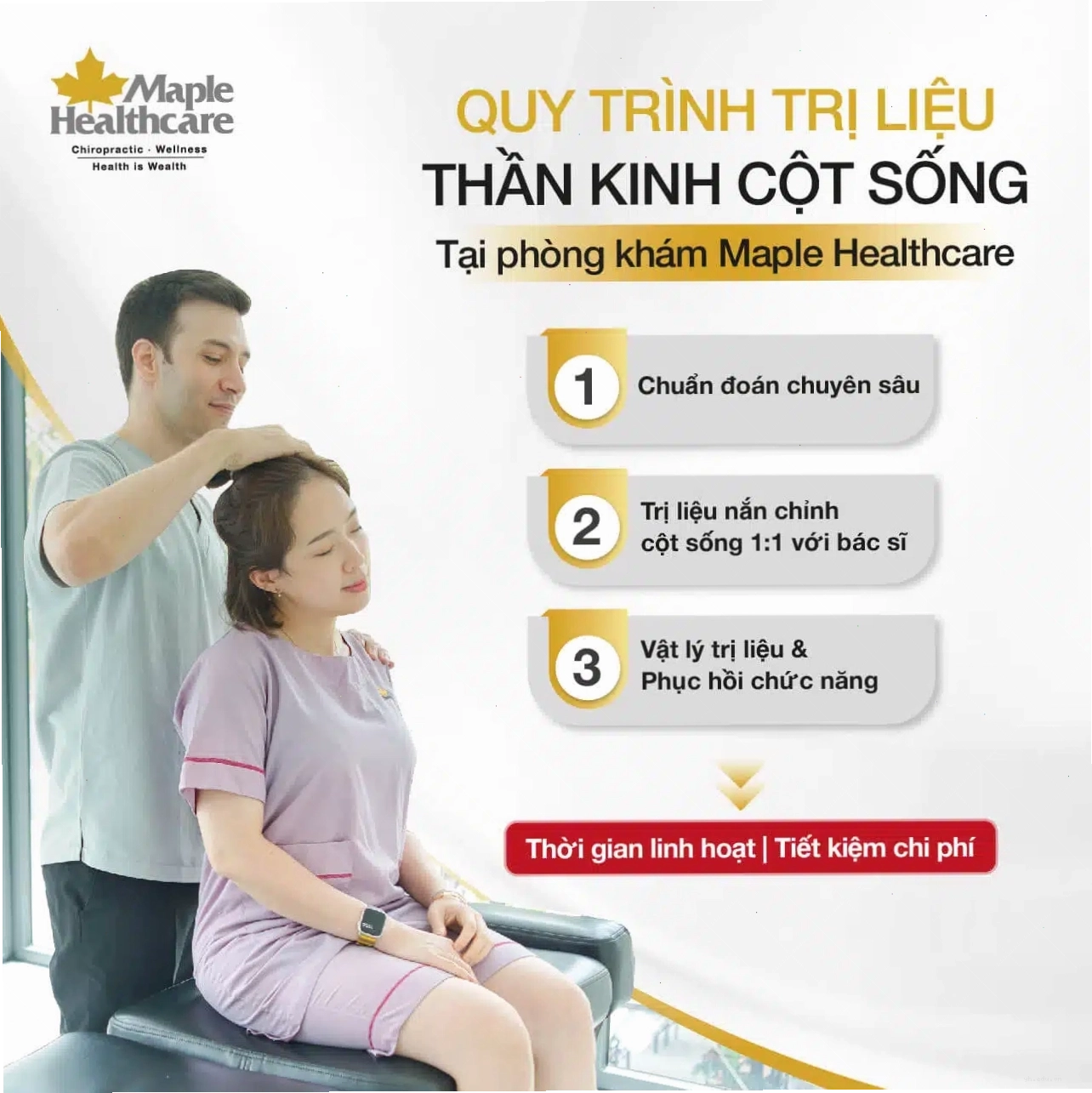 Quy trình trị liệu thần kinh cột sống hỗ trợ điều trị tê mông