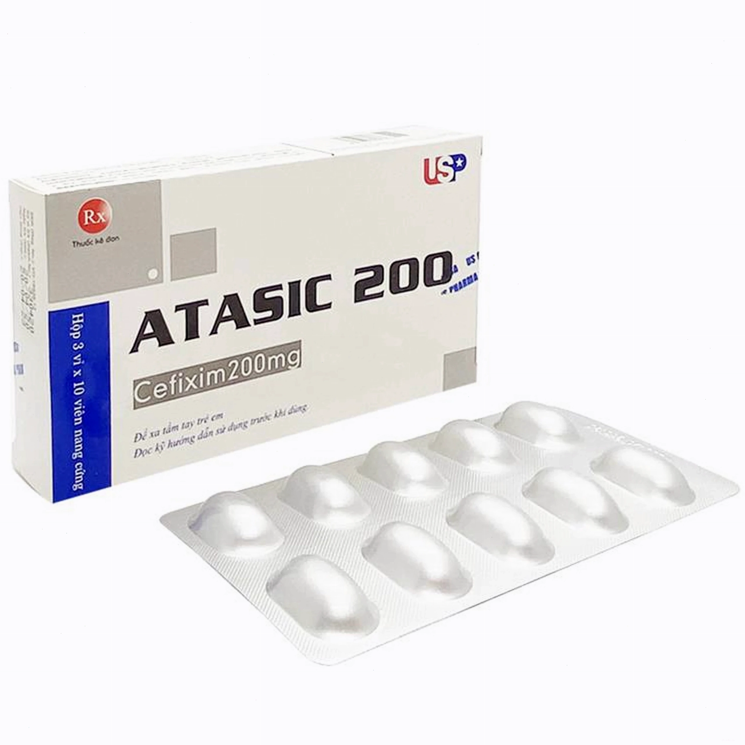 Thuốc kháng sinh Atasic 200mg USP điều trị nhiễm trùng đường hô hấp