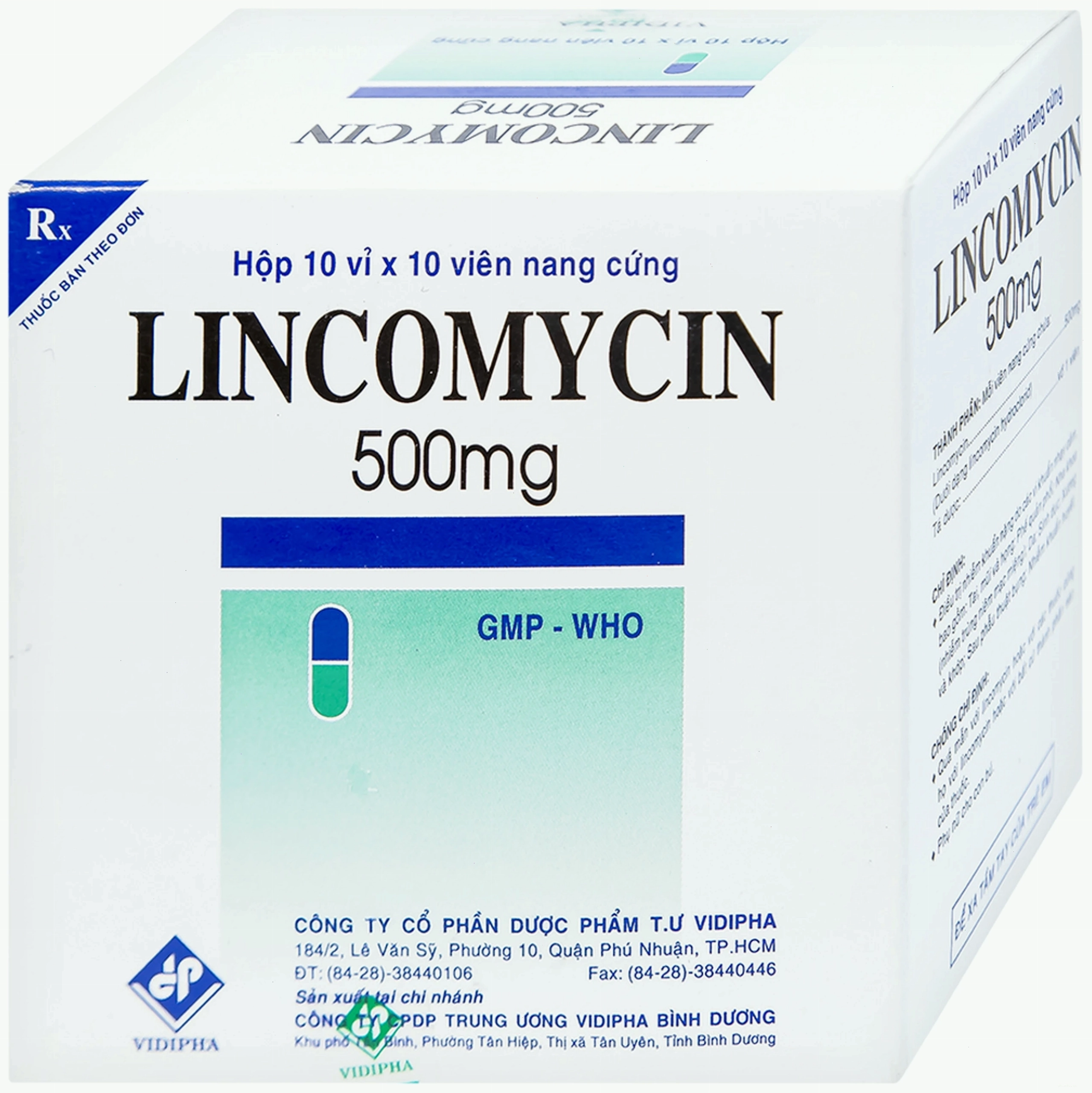 Vỉ thuốc Lincomycin 500mg Vidipha